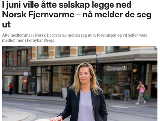 Åtte medlemmer melder seg ut av Norsk Fjernvarme