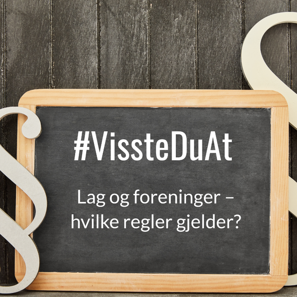 #VissteDuAt – Lag og foreninger - hvilke regler gjelder?
