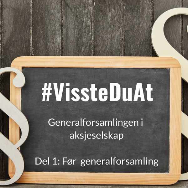#VissteDuAt: Generalforsamlingen i aksjeselskap. Del 1: Før generalforsamling