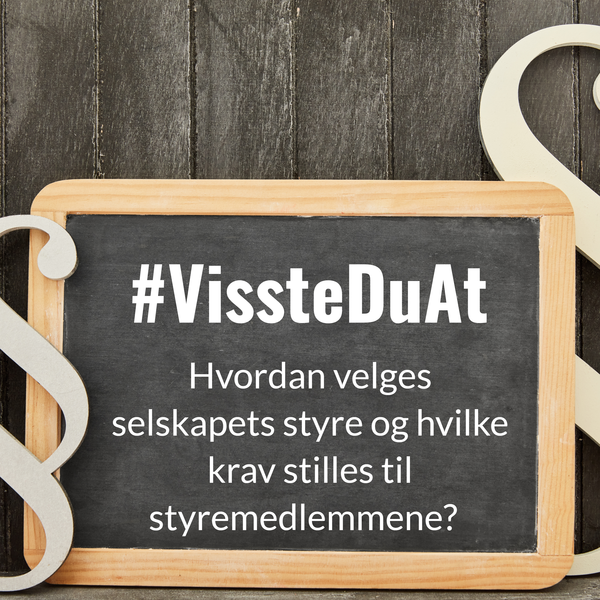 #VissteDuAt: Hvordan velges selskapets styre og hvilke krav stilles til styremedlemmene?