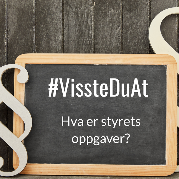 #VissteDuAt – Hva er styrets oppgaver?